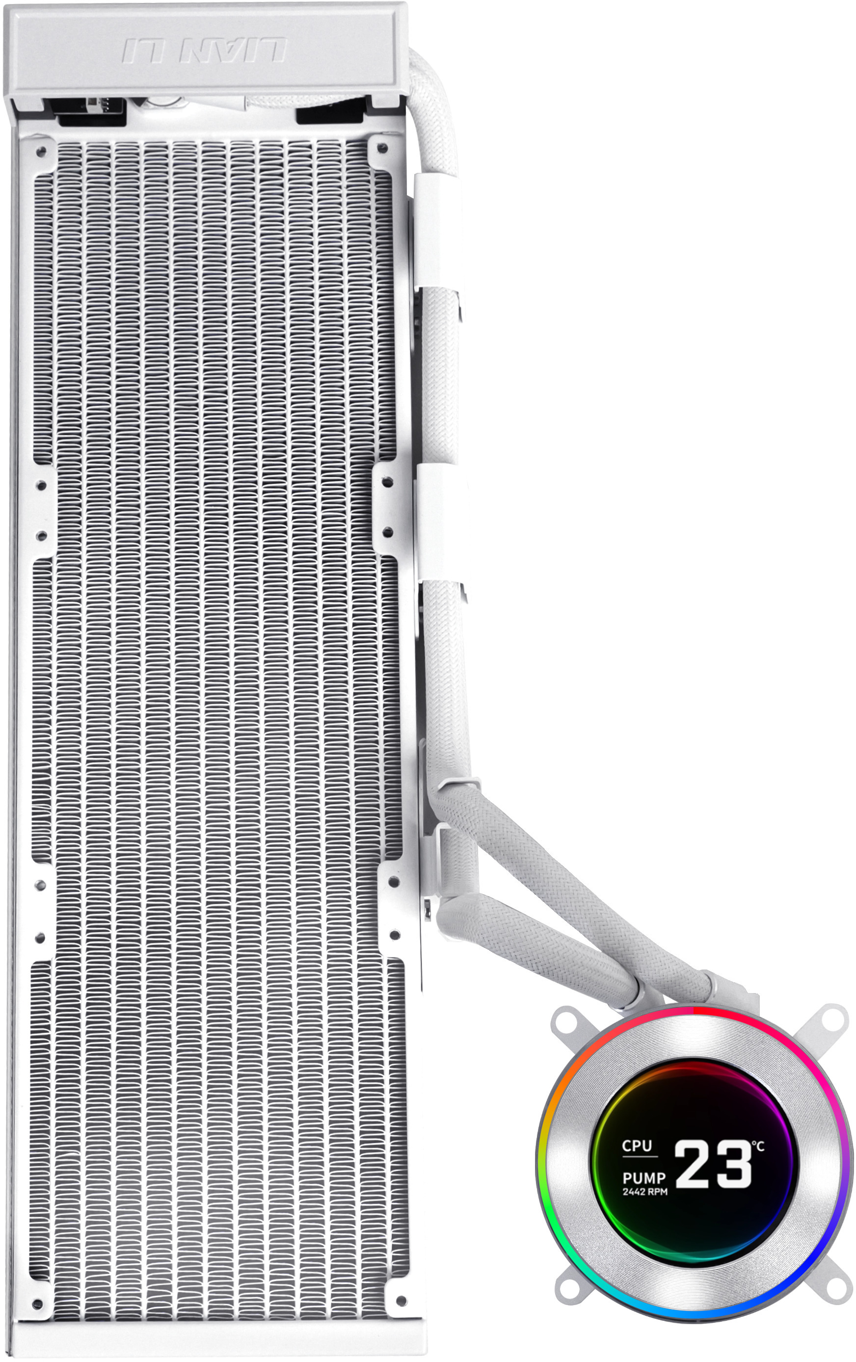 Lian Li - Water Cooler CPU AIO Lian Li HydroShift II LCD 360 Branco - 360mm S/Ventoinhas