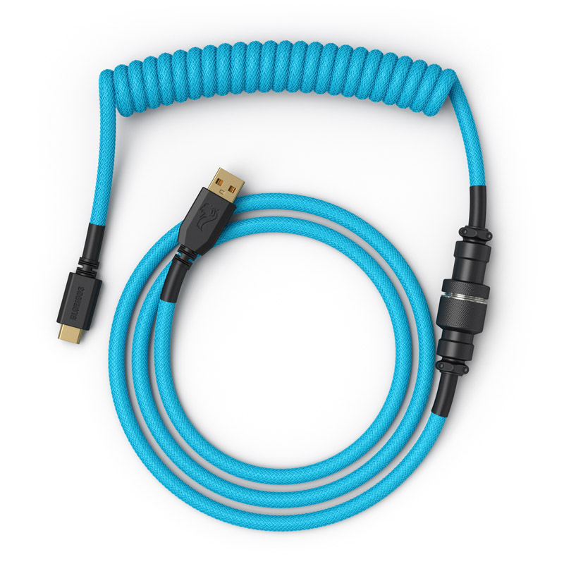 Glorious - Cabo Coiled Glorious USB-C para USB-A 137m - Electric Blue