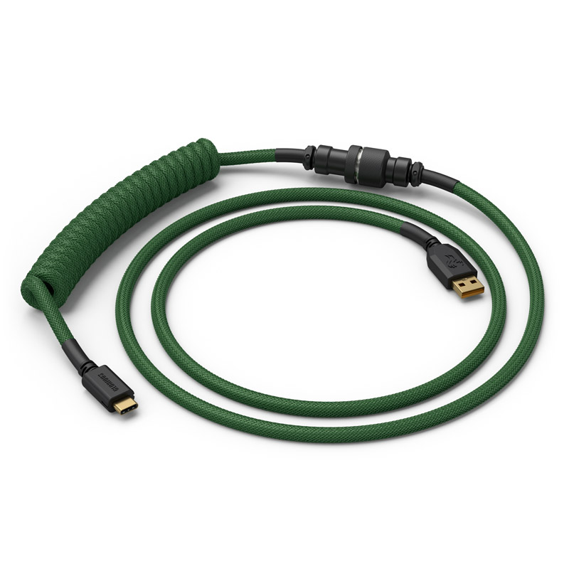 Cabo Coiled Glorious USB-C para USB-A , 1,37m - Forest Green