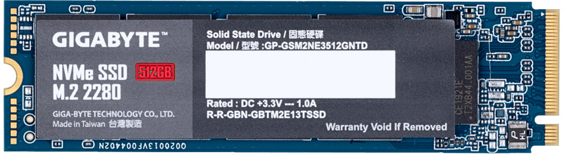 Gigabyte - SSD Gigabyte 512GB M.2 NVMe (1700/1550MB/s)
