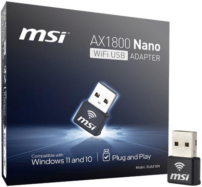 MSI - Adaptador USB MSI AX1800 Dual-Band Nano