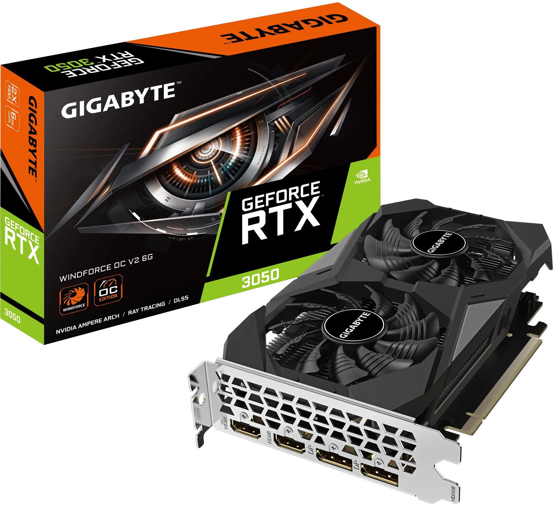Gráfica Gigabyte GeForce® RTX 3050 WindForce OC V2 6GB GDDR6