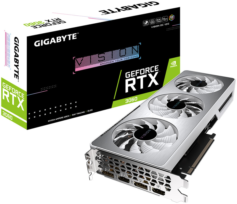 Gráfica Gigabyte GeForce® RTX 3060 Vision OC Rev.2 LHR 12GB GD6