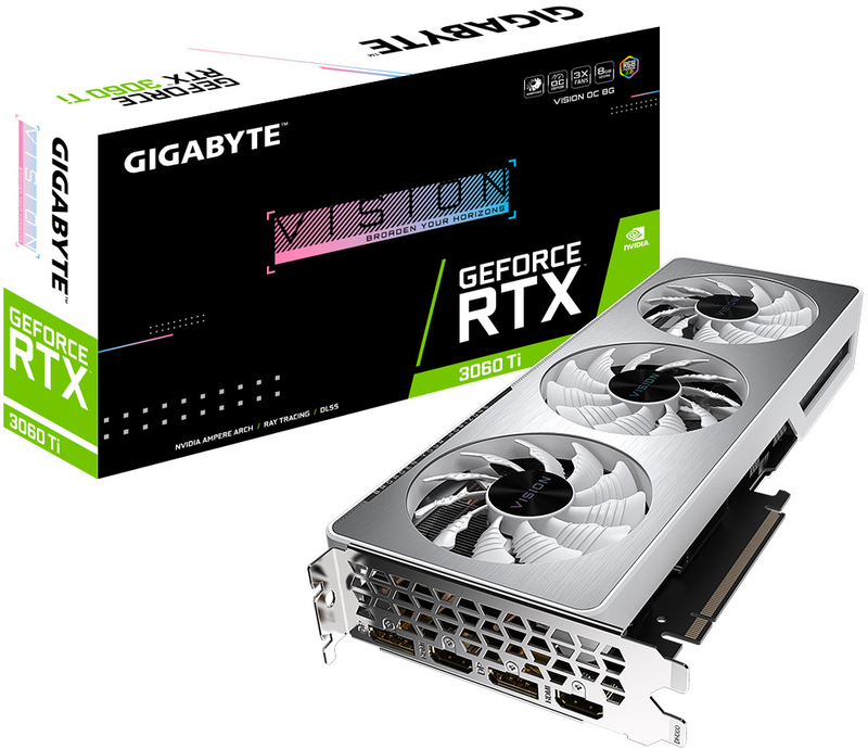 Gráfica Gigabyte GeForce® RTX 3060 Ti Vision OC Rev.2 LHR 8GB GDDR6