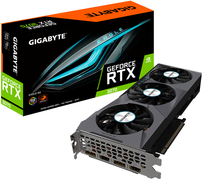 Gráfica Gigabyte GeForce® RTX 3070 Eagle Rev.2 LHR 8GB GD6