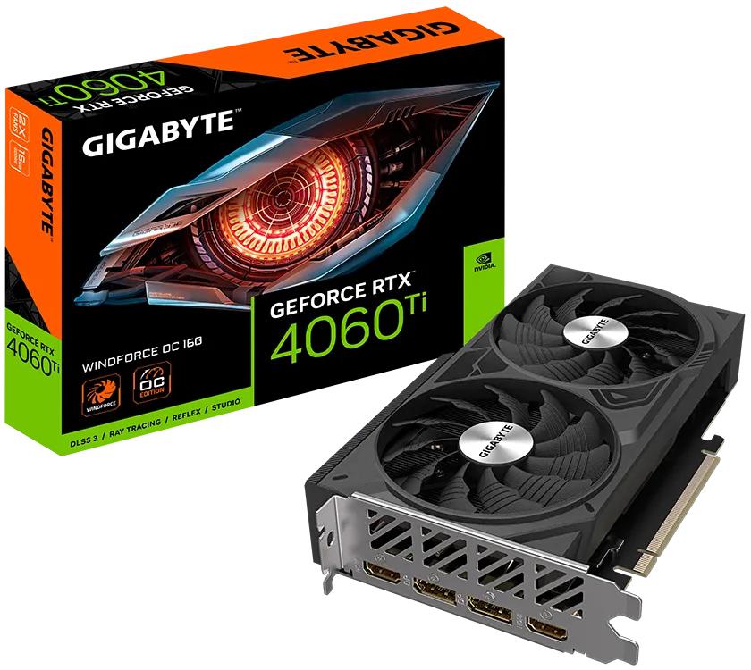 Gráfica Gigabyte GeForce® RTX 4060 Ti WindForce OC 16GB GDDR6