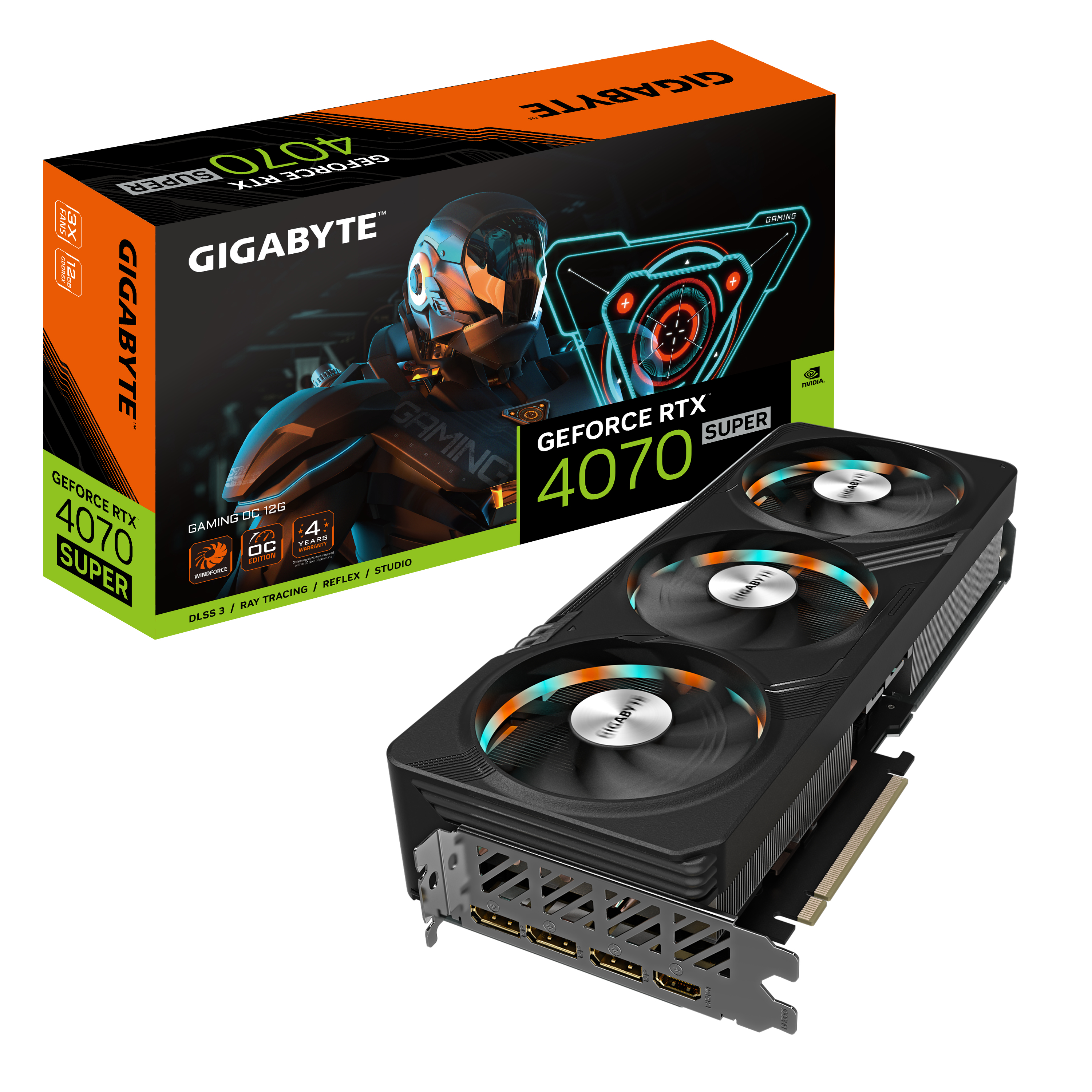 Gráfica Gigabyte GeForce® RTX 4070 SUPER Gaming OC 12GB GDDR6X DLSS3