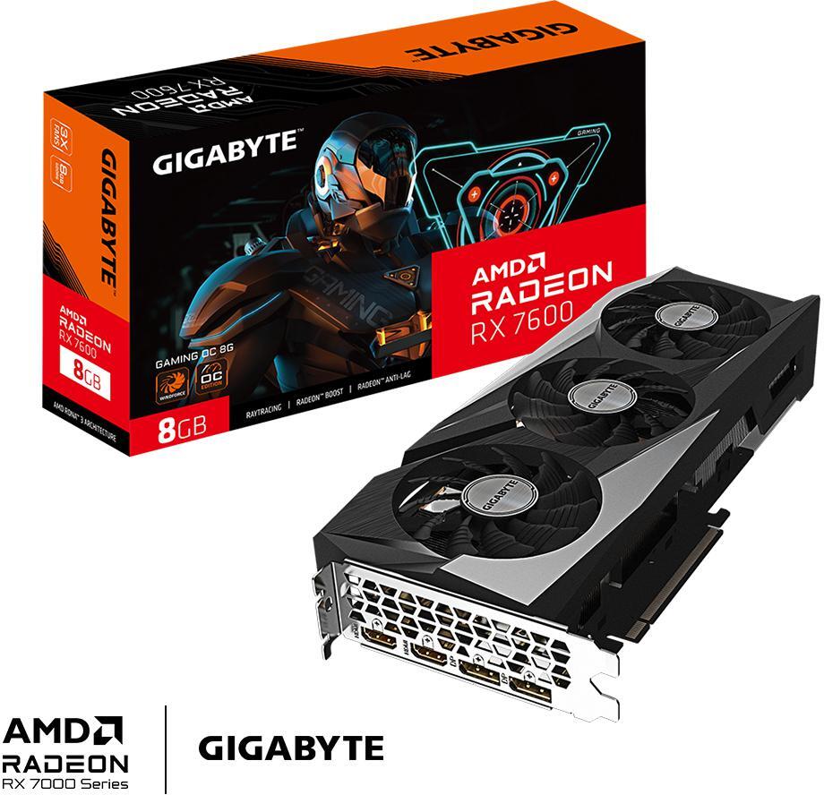 Gigabyte - Gráfica Gigabyte Radeon RX 7600 Gaming OC 8GB GDDR6