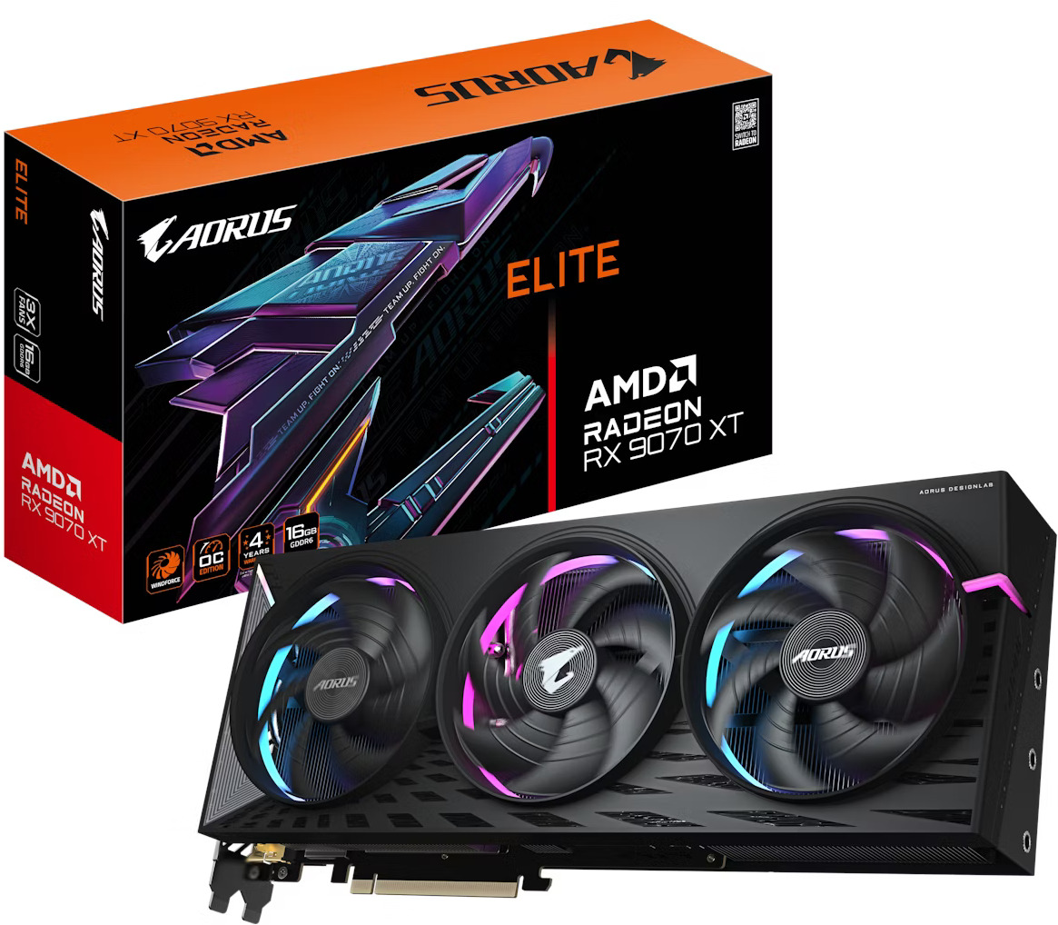 Gráfica Gigabyte Radeon RX 9070 XT Aorus Elite 16GB GDDR6