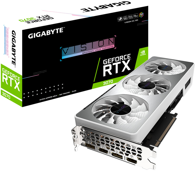 Gigabyte - Gráfica Gigabyte GeForce® RTX 3070 Vision OC Rev.2 LHR 8GB GD6