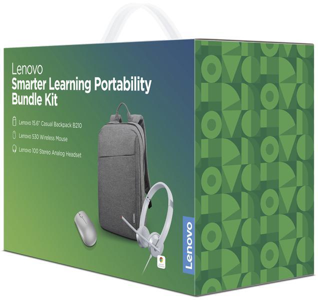Lenovo - Bundle Lenovo Smarter Learning Portability Cinza - Mochila B210 15.6" + Headset 100 + Rato Óptico 530 Wireless