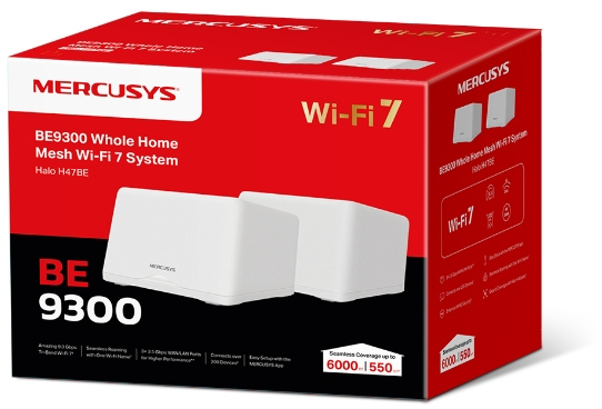 Mercusys - Sistema Mesh Mercusys HaloH47BE BE9300 Whole Home Mesh WiFi 7 (Pack 2)