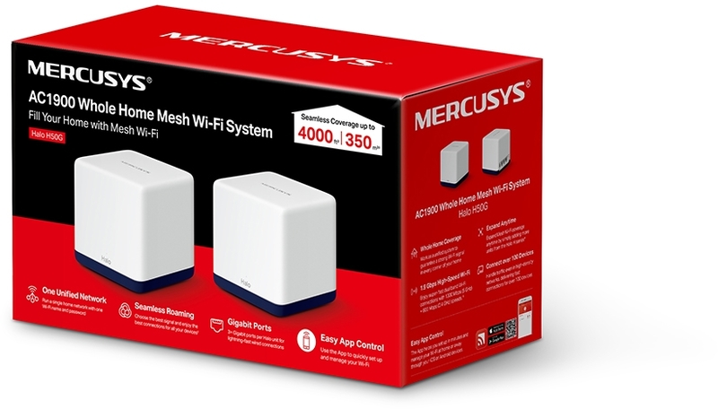 Mercusys - Sistema Mesh Mercusys HaloH50G AC1900 Whole Home Mesh Wi-Fi System (Pack 2)
