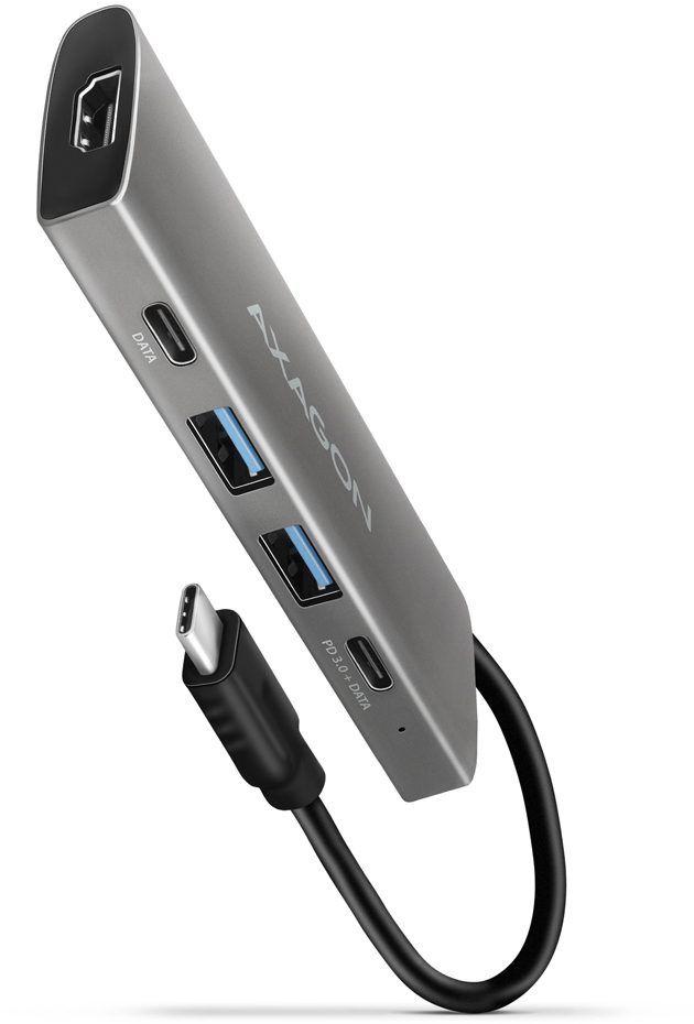 AXAGON - HUB USB-C AXAGON HMC-5G21 2x USB-A + 2x USB-C + HDMI, USB-C 3.2 Gen 2 10Gbps, PD 60W