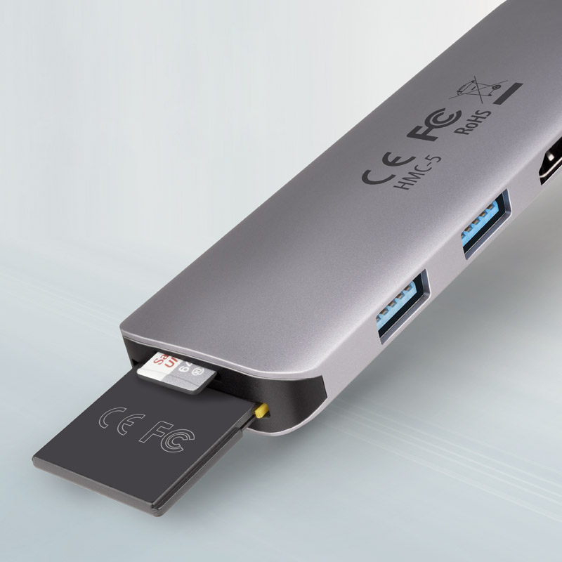 AXAGON - Multiport-USB-C Hub AXAGON HMC-5, 2xUSB A ,1x MicroSD/SD, 1xHDMI, 2xUSB-C