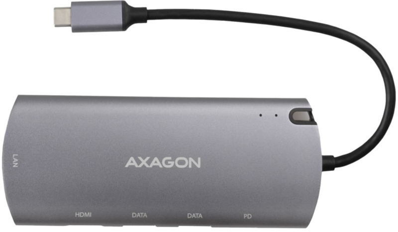 ** B Grade **Multiport-Hub AXAGON HMC-6M2, USB 3.0, M.2-SATA, HDMI, Gbit-LAN, 2x USB-A, 1x USB-C