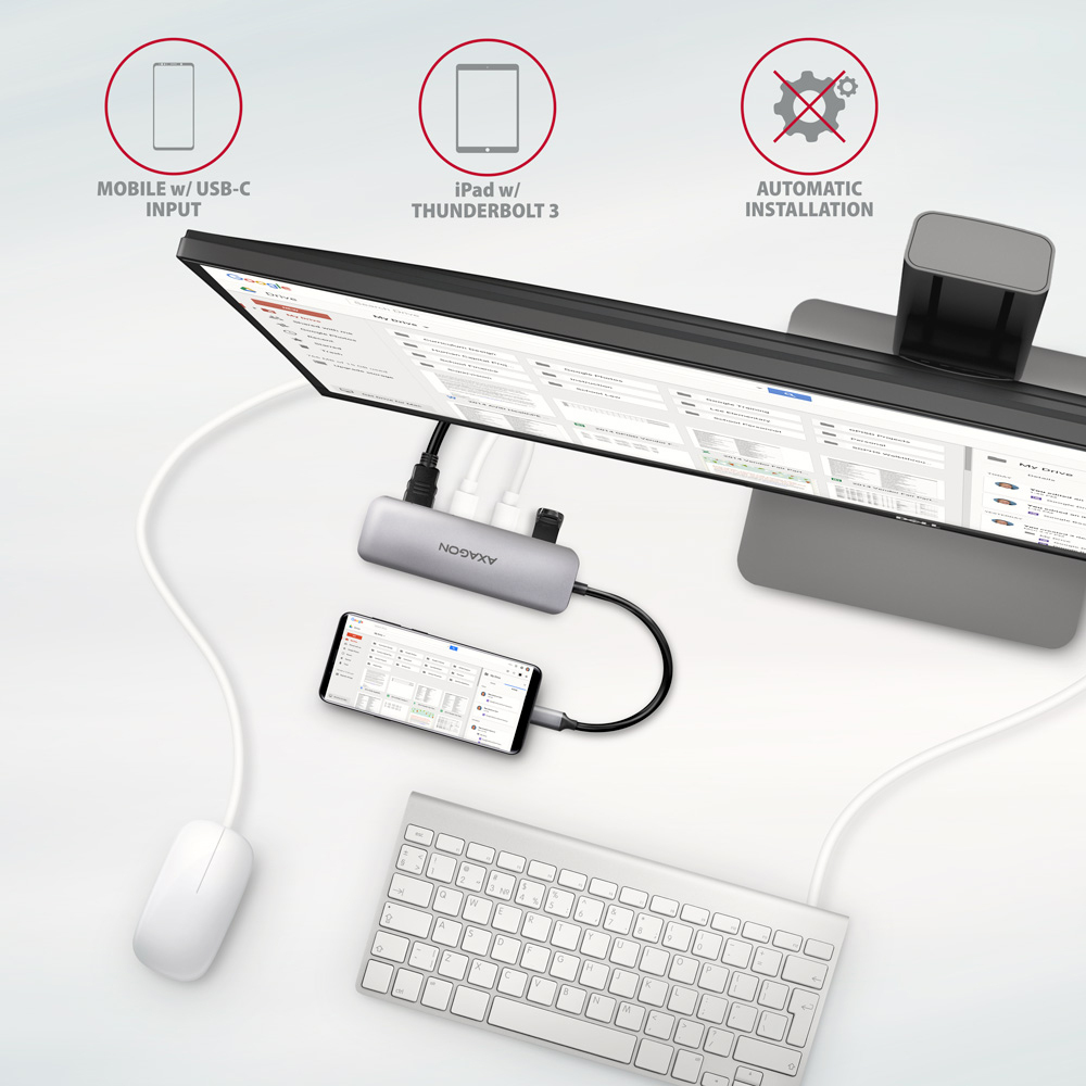 AXAGON - HUB USB-C AXAGON HMC-HCR3A 3x USB-A + HDMI + SD/microSD, USB-C 3.2 Gen