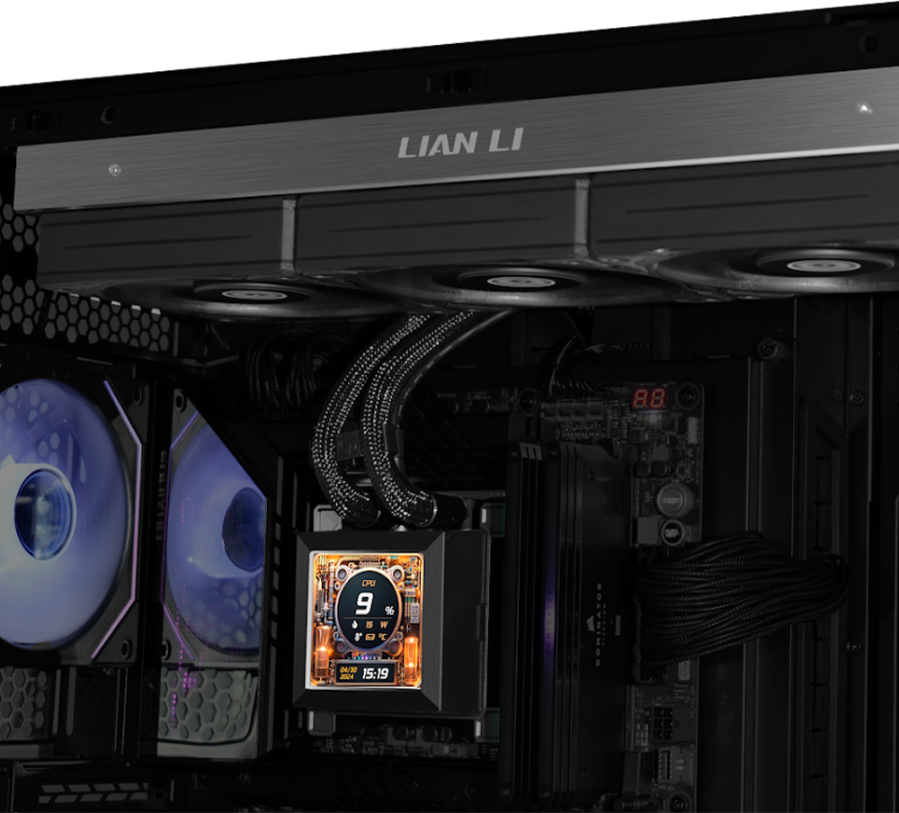 Lian Li - Water Cooler CPU AIO Lian Li HydroShift LCD 360S ARGB Preto - 360mm