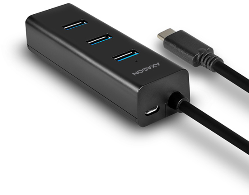 AXAGON - HUB de carregamento AXAGON HUE-S2C 4x USB3.0, MicroUSB Charging Connector, Type-C