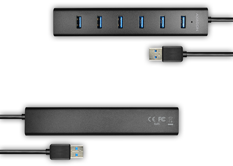 AXAGON - USB-A-Hub AXAGON HUE-SA7BP, 7x USB 3.0, 1x Micro-USB - 40cm