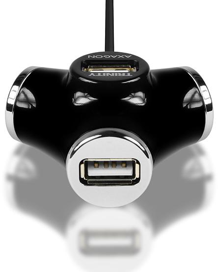 AXAGON - HUB USB AXAGON HUE-X3B 4x USB2.0 TRINITY Preto