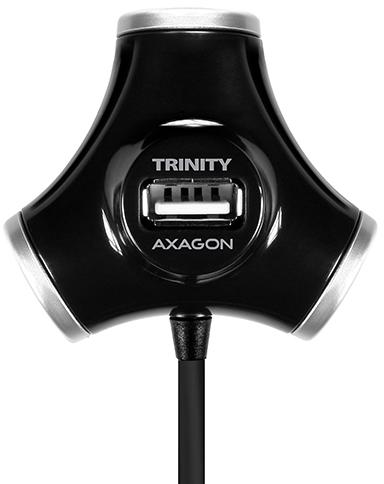 AXAGON - HUB USB AXAGON HUE-X3B 4x USB2.0 TRINITY Preto