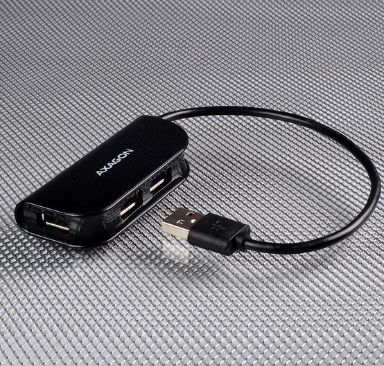 AXAGON - HUB USB AXAGON HUE-X4B 4x USB2.0 READY Preto