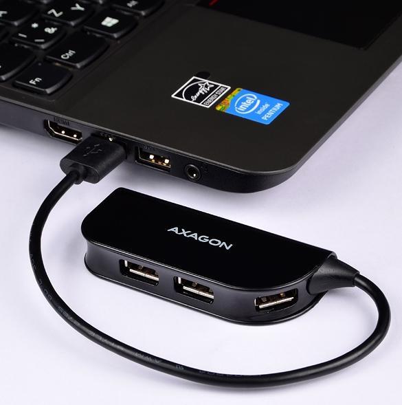 AXAGON - HUB USB AXAGON HUE-X4B 4x USB2.0 READY Preto