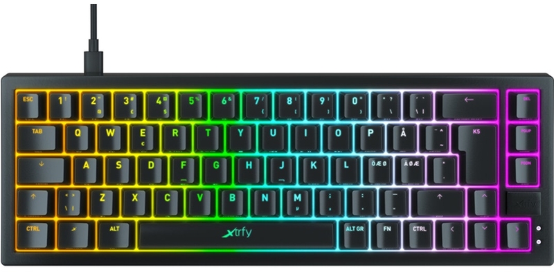 Teclado Cherry Xtrfy K5 Preto Compact RGB Gaming Hot-Swappable Kailh Red Switch - Mecânico (ES)