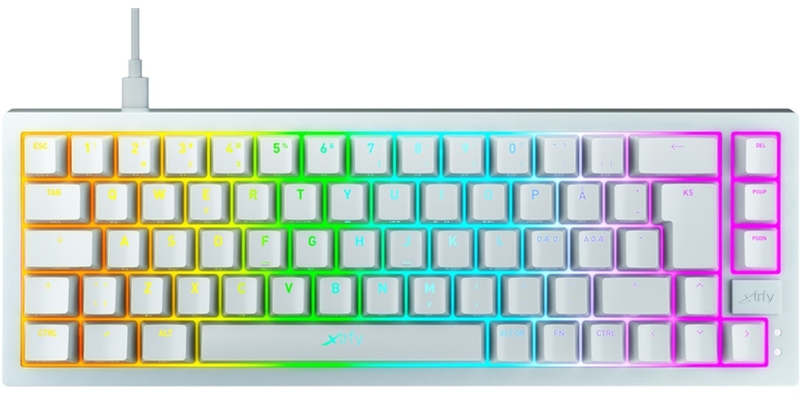 Teclado Xtrfy K5 Branco Compact RGB Gaming Hot-Swappable Kailh Red Switch - Mecânico ( ES)