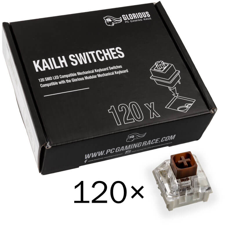 Glorious - Pack 120 Switches Kailh Box Brown para Glorious GMMK
