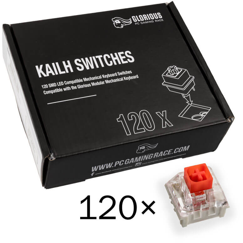 Pack 120 Switches Kailh Box Red para Glorious GMMK