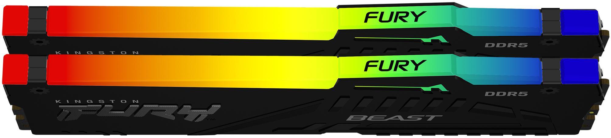 Kingston - Kingston Kit 32GB (2 x 16GB) DDR5 6000MHz FURY Beast RGB EXPO Preto CL30