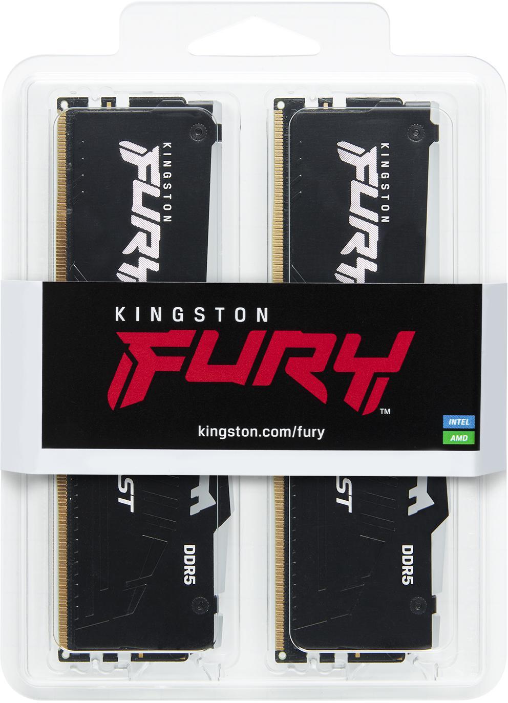 Kingston - Kingston Kit 32GB (2 x 16GB) DDR5 6000MHz FURY Beast RGB EXPO Preto CL30