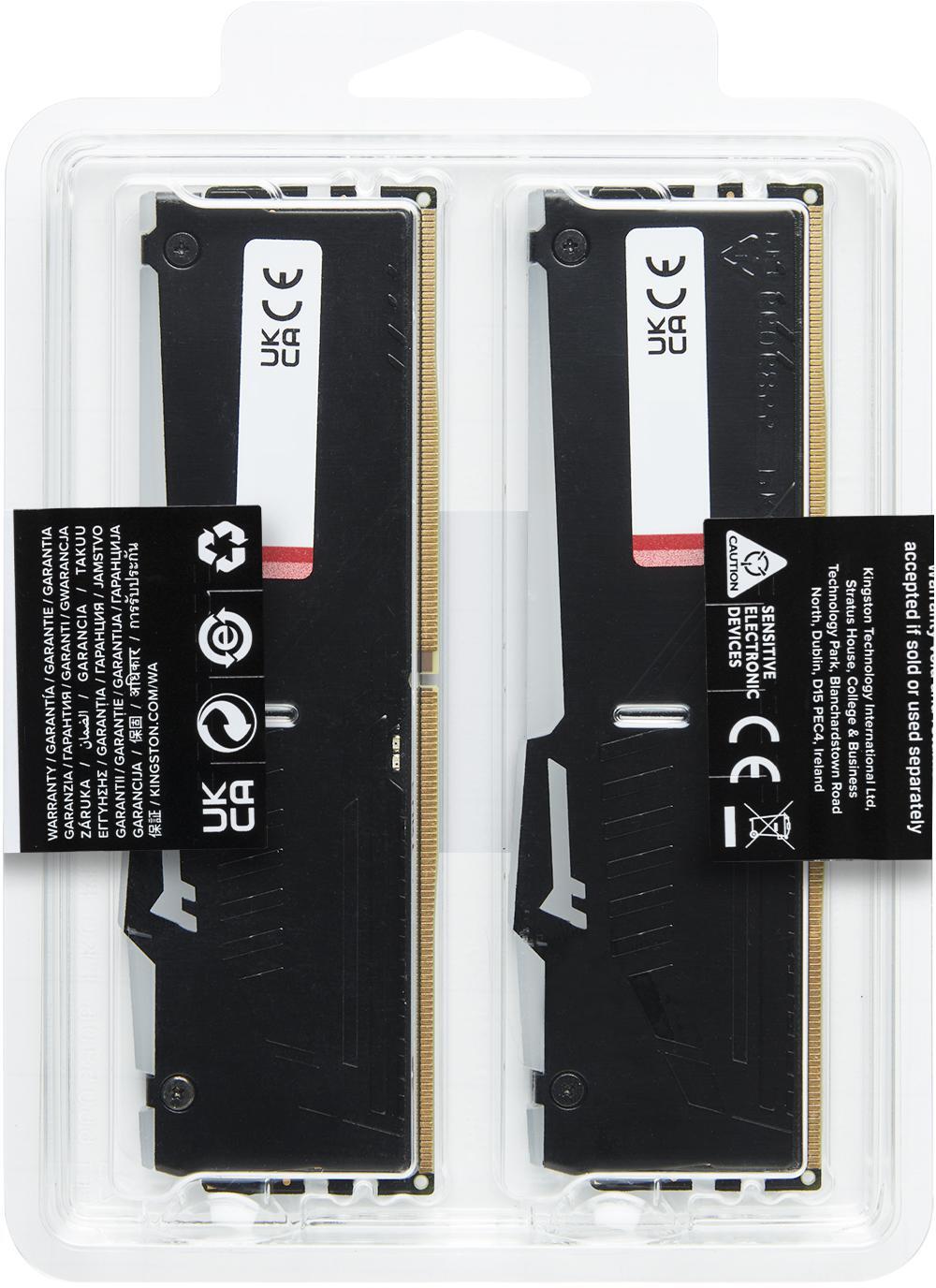 Kingston - Kingston Kit 32GB (2 x 16GB) DDR5 6000MHz FURY Beast RGB EXPO Preto CL30