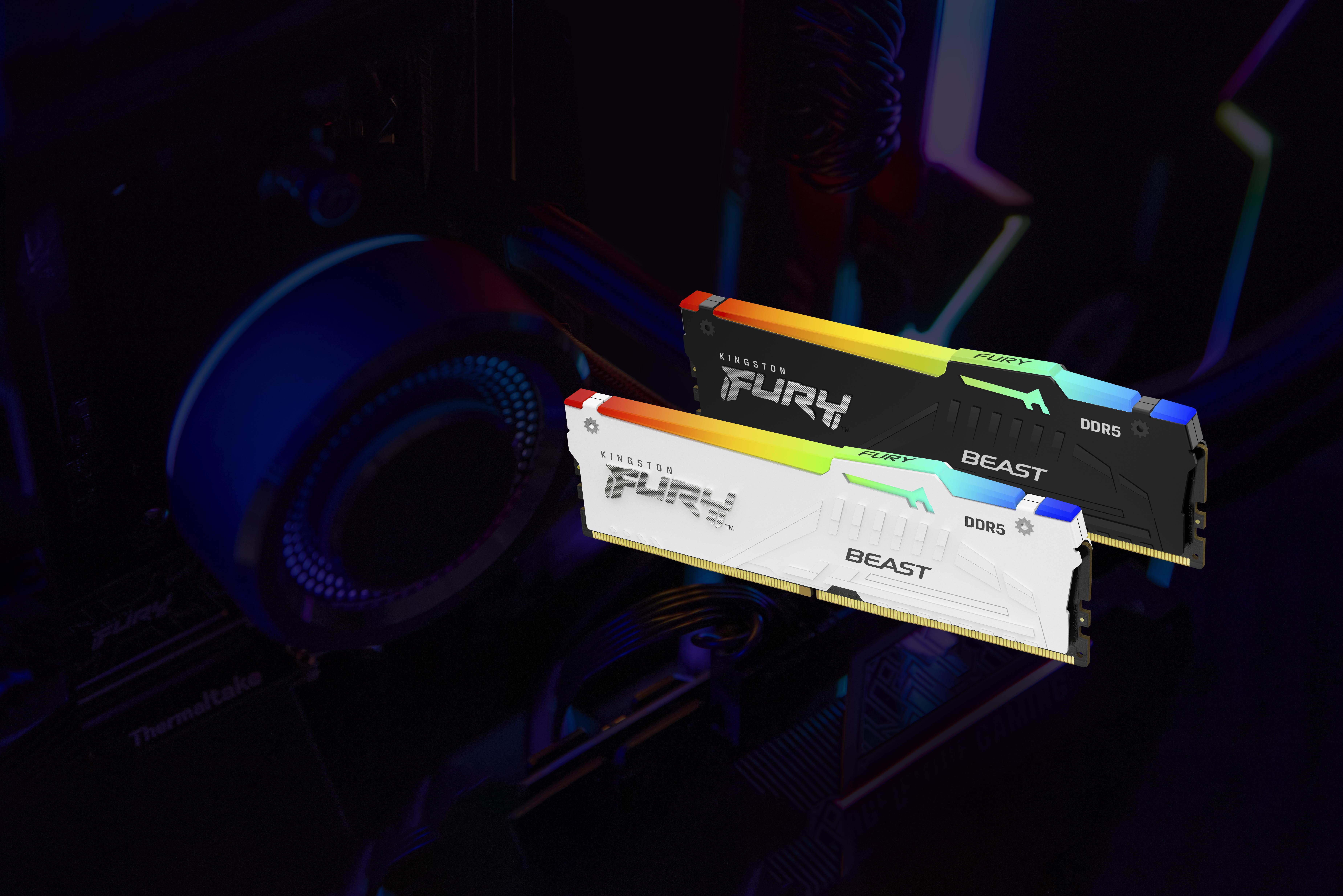 Kingston - Kingston Kit 32GB (2 x 16GB) DDR5 6000MHz FURY Beast RGB EXPO Preto CL30