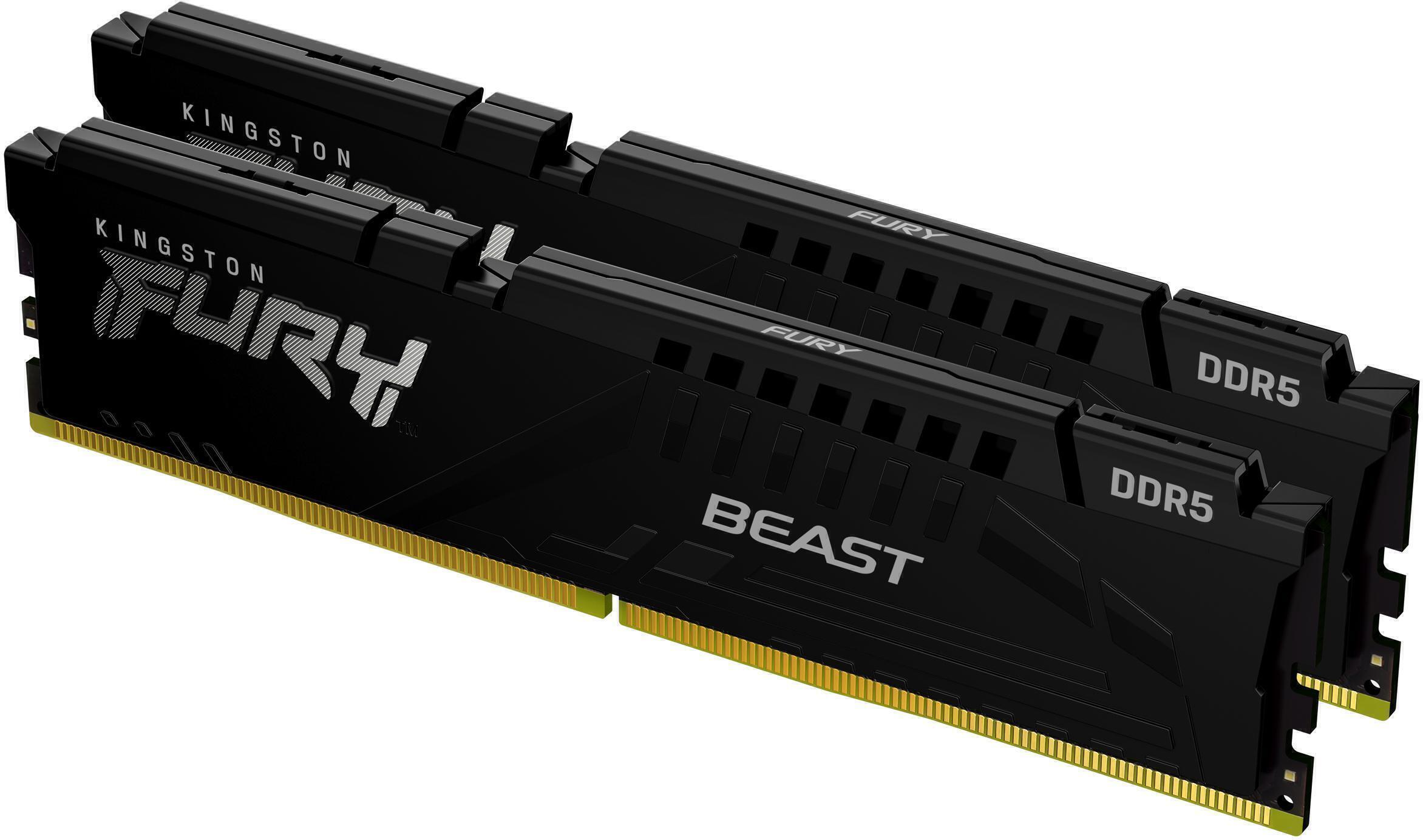 Picture of Picture of Kingston Kit 32GB (2 x 16GB) DDR5 6000MHz FURY Beast Preto CL30 V2