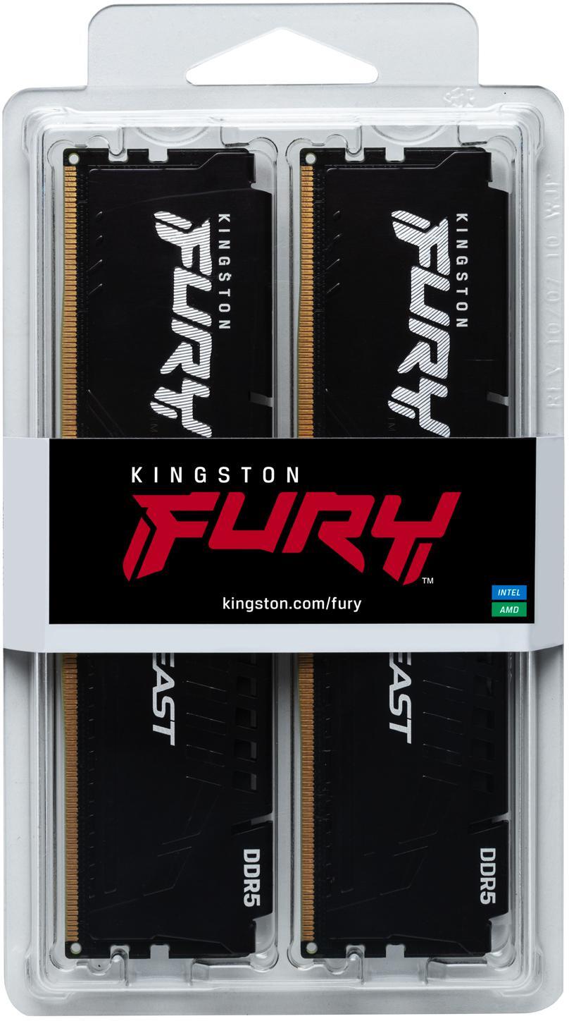 Kingston - Kingston Kit 32GB (2 x 16GB) DDR5 6000MHz FURY Beast Preto CL30