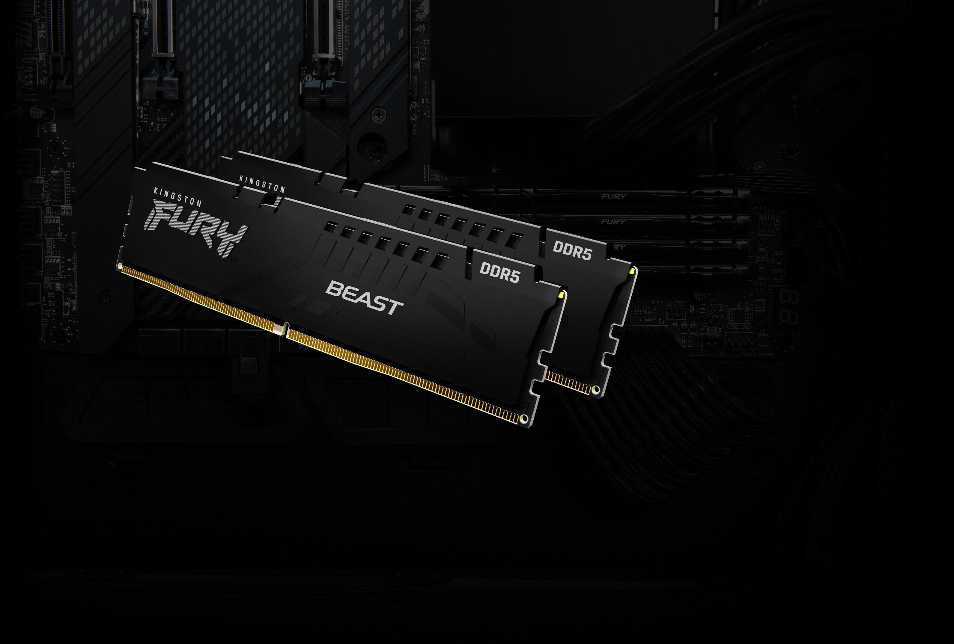 Kingston - Kingston Kit 32GB (2 x 16GB) DDR5 6000MHz FURY Beast Preto CL30