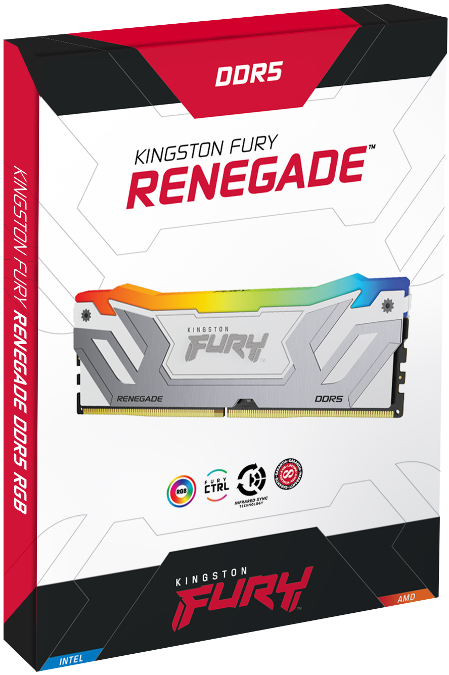 Kingston - Kingston Kit 48GB (2 x 24GB) DDR5 CU-DIMM 8400MHz FURY Renegade RGB White CL40