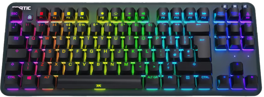 Fnatic - Teclado Fnatic miniSTREAK TKL Gaming Tastatur Kailh Speed Silver - Nordic Layout