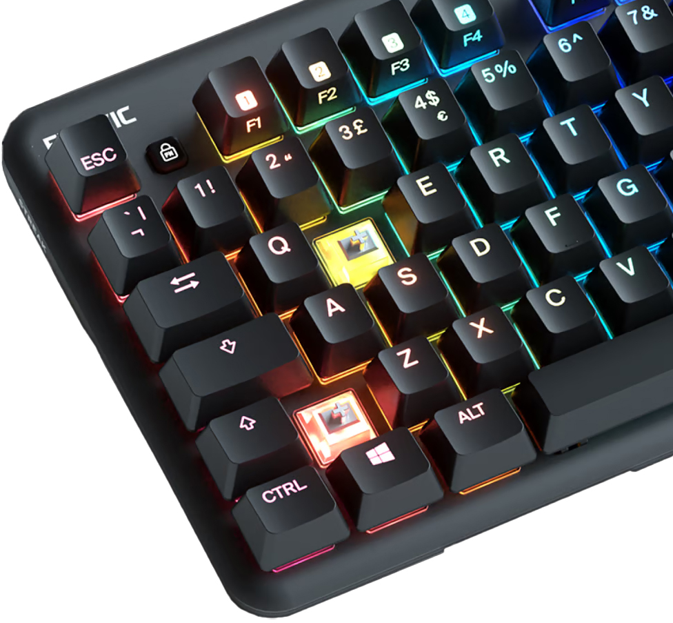 Fnatic - Teclado Fnatic miniSTREAK TKL Gaming Tastatur Kailh Speed Silver - Nordic Layout
