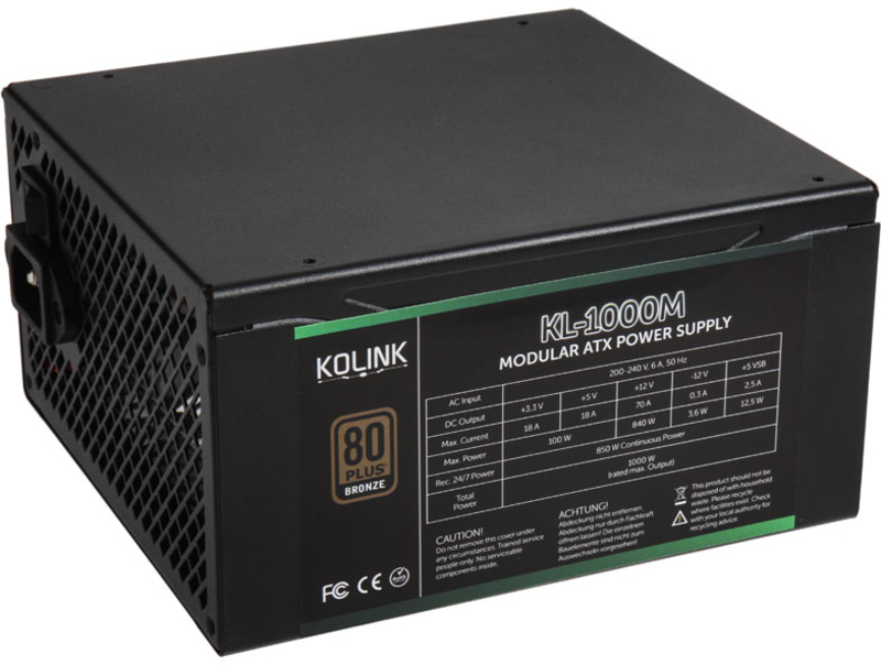 Kolink - Fonte Modular Kolink 1000W 80+ Bronze