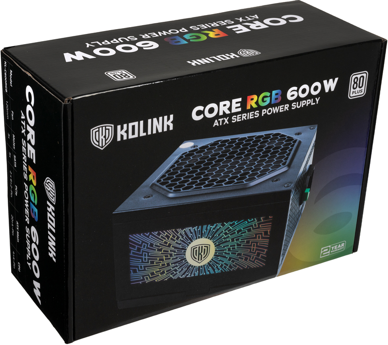 Kolink - Fonte Kolink Core RGB 80 Plus 600W