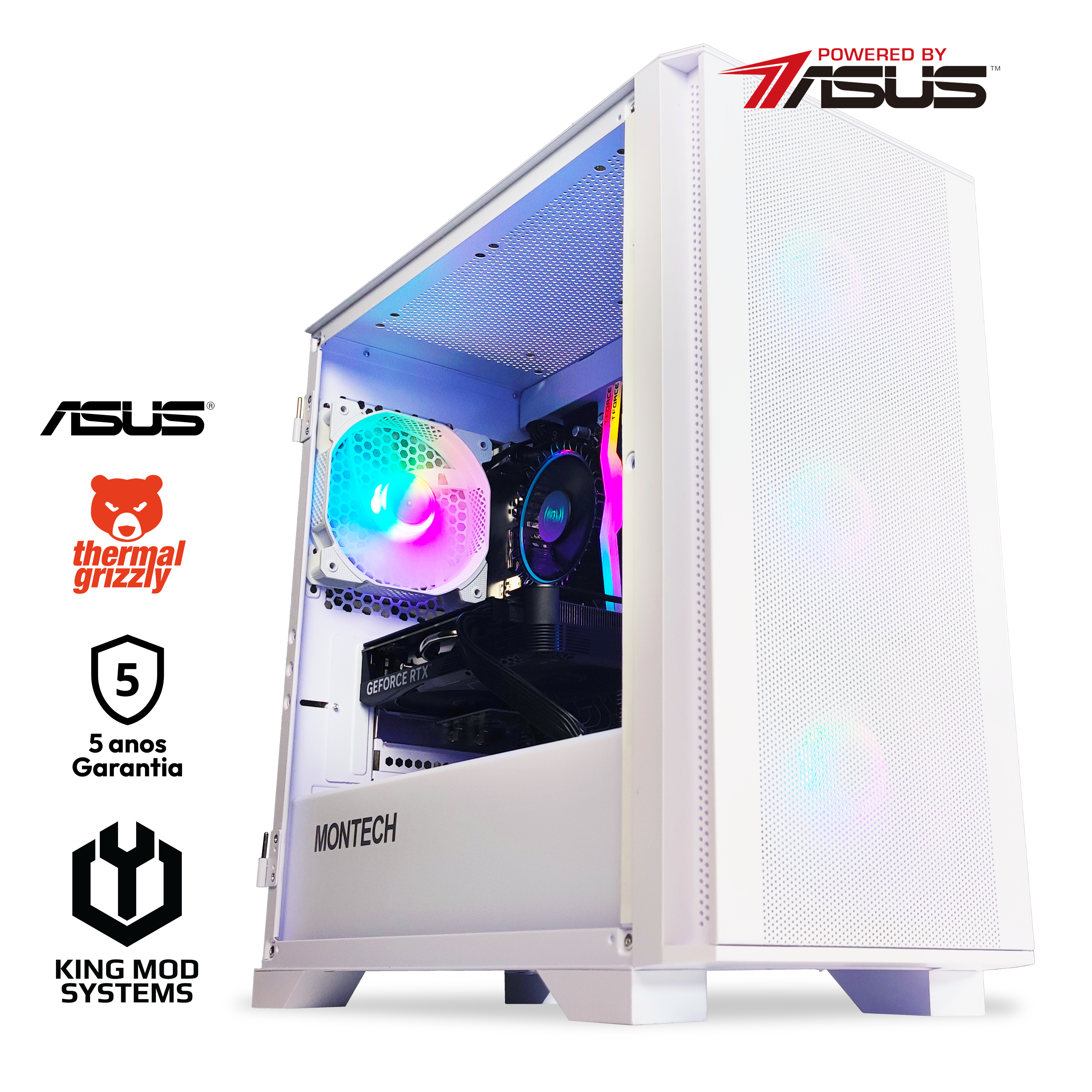 Computador King Mod Gamer-PC Powered by ASUS i5 12400F 16GB DDR4 1TB RTX 4060 WiFi W11