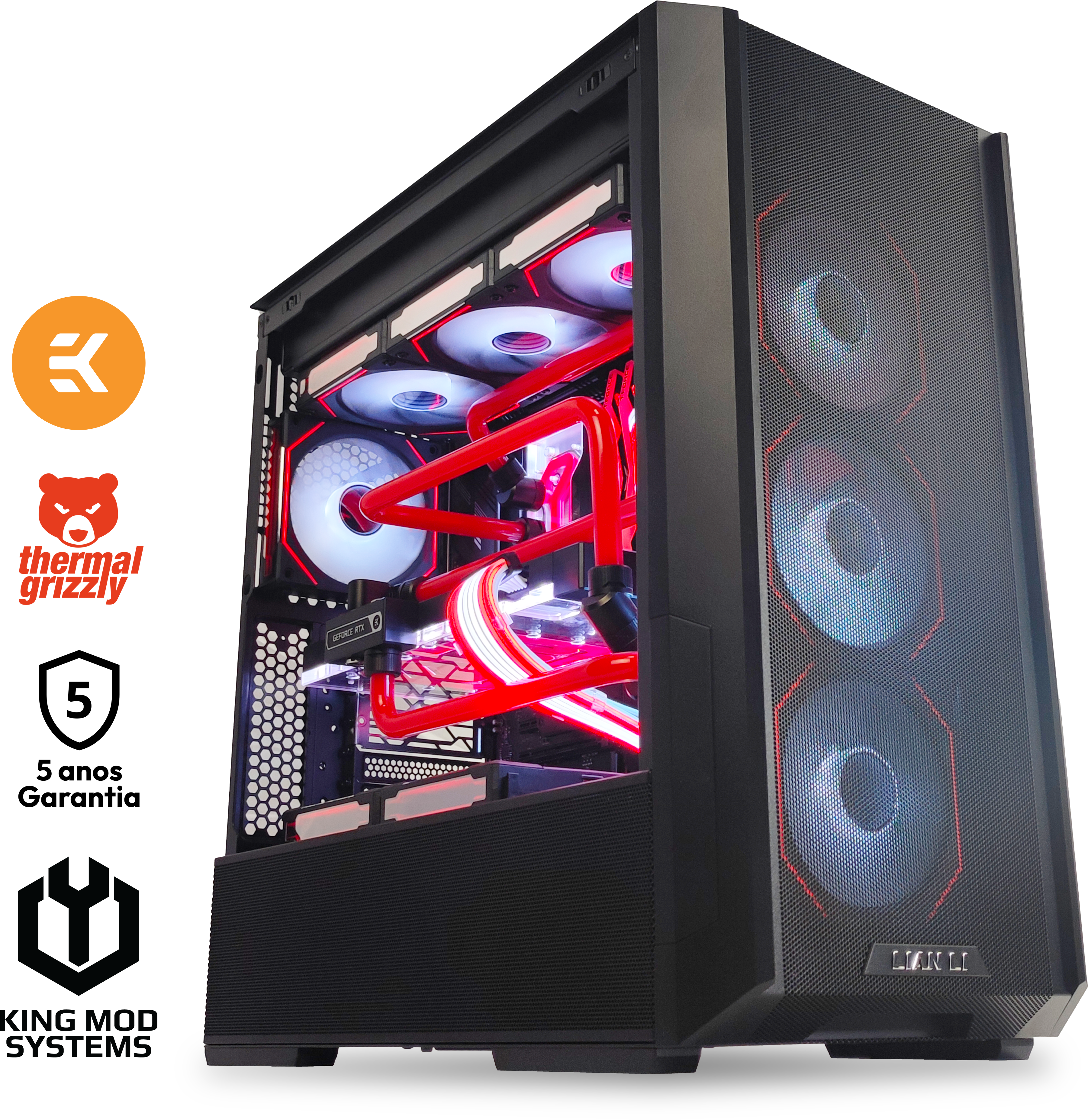 Computador King Mod Liquid-PC Ryzen 7 7800X3D 32GB DDR5 2TB RTX 4090 WiFi W11