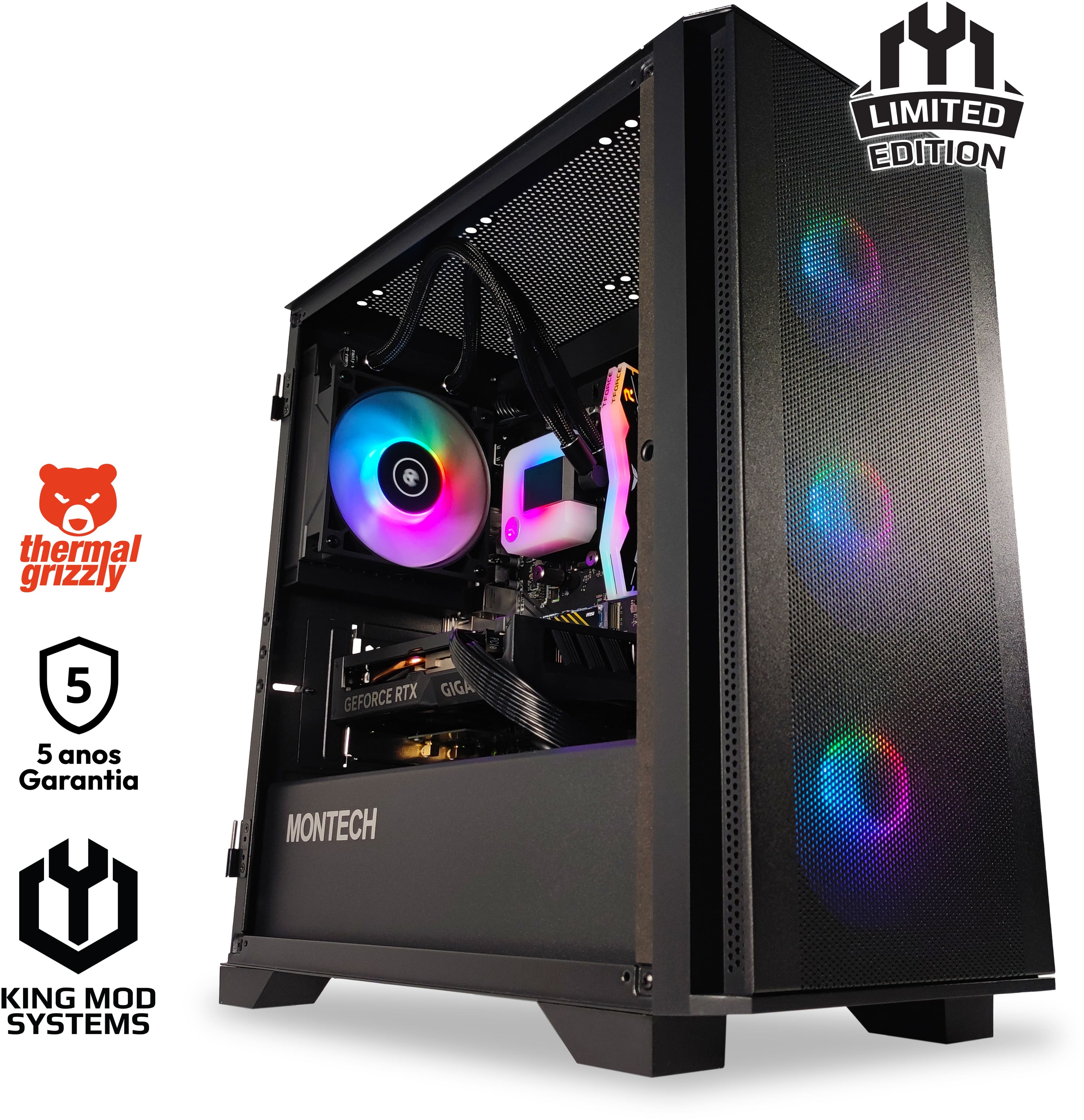 Computador King Mod Limited-PC Ryzen 5 7500F 32GB DDR5 1TB RTX 4060 WiFi W11 V2