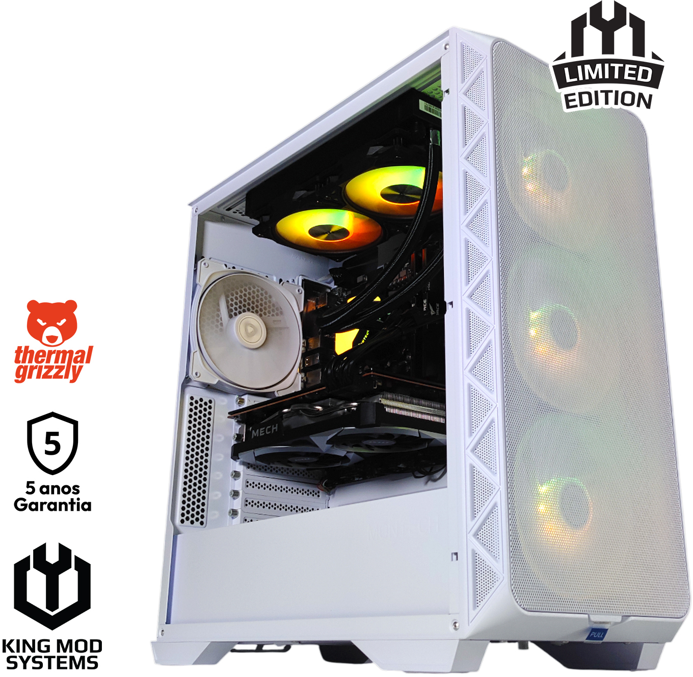 King Mod Systems - Computador King Mod Limited-PC Ryzen 5 7600 32GB DDR5 500GB RX 6750XT W11