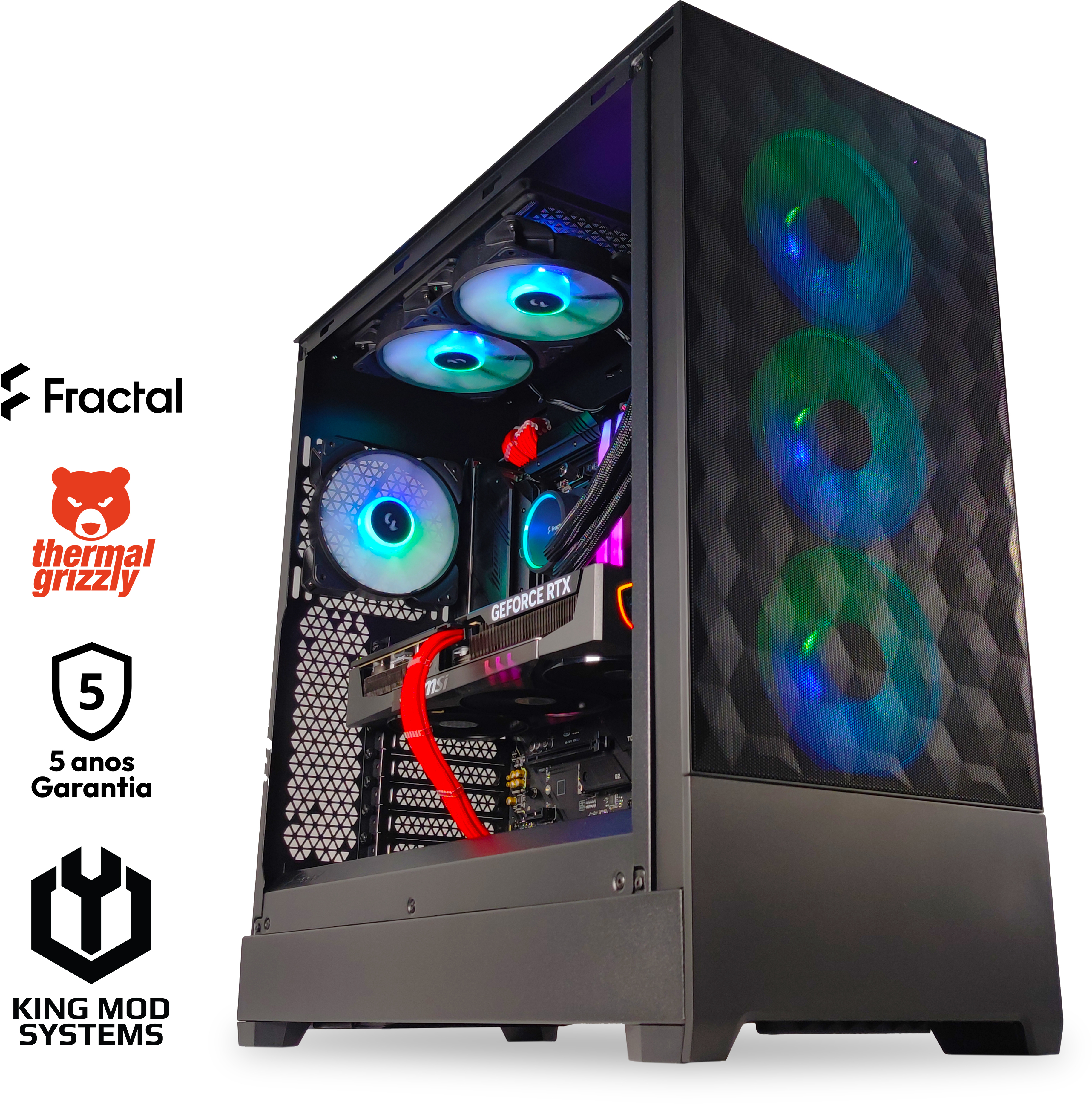 Computador King Mod Gamer-PC X Fractal Ryzen 7 7800X3D 32GB DDR5 2TB RTX 5080 WiFi W11