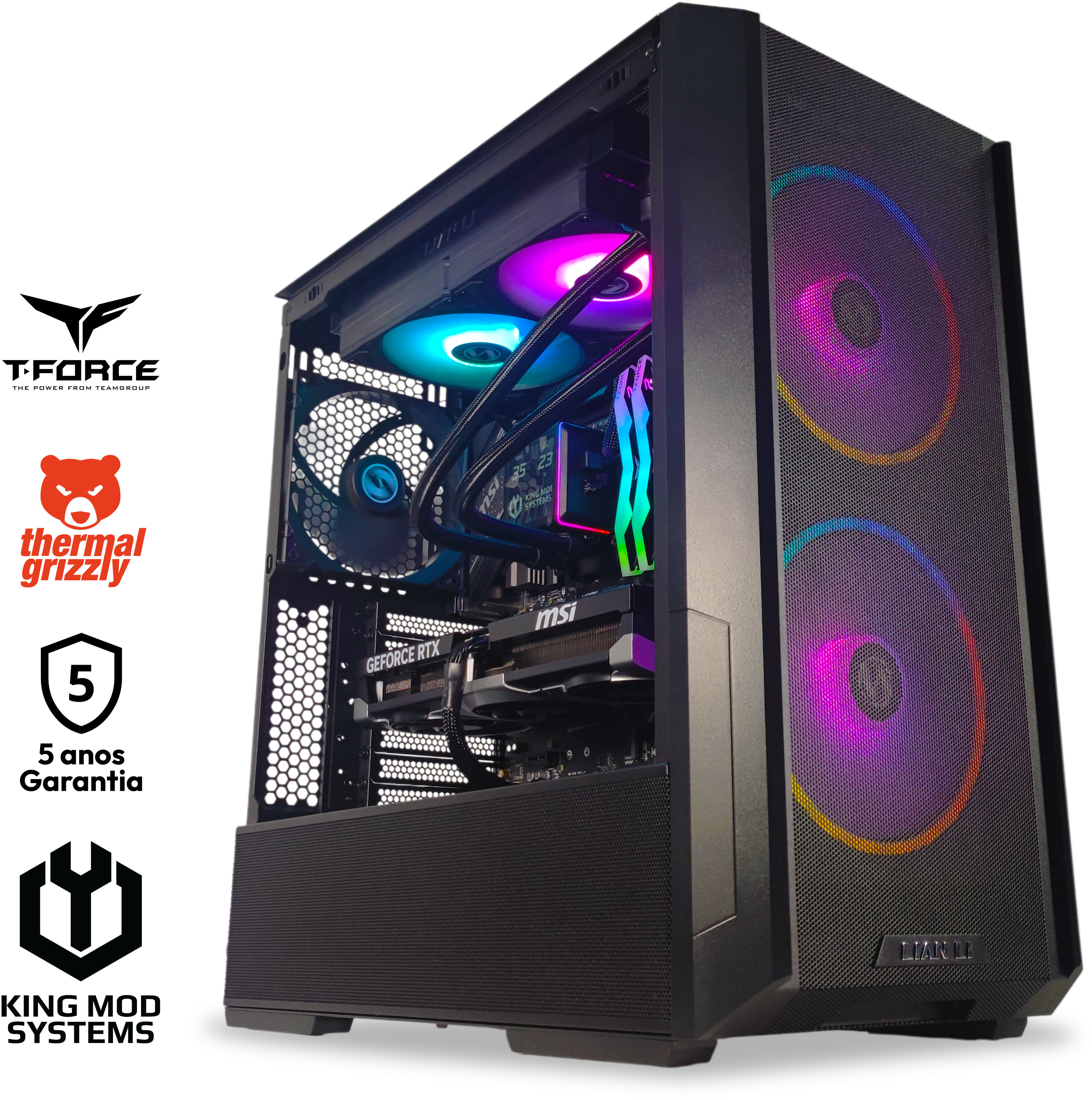 King Mod Systems - Computador King Mod Gamer-PC Ryzen 7 7800X3D 32GB DDR5 1TB RTX 5070 Ti WiFi W11